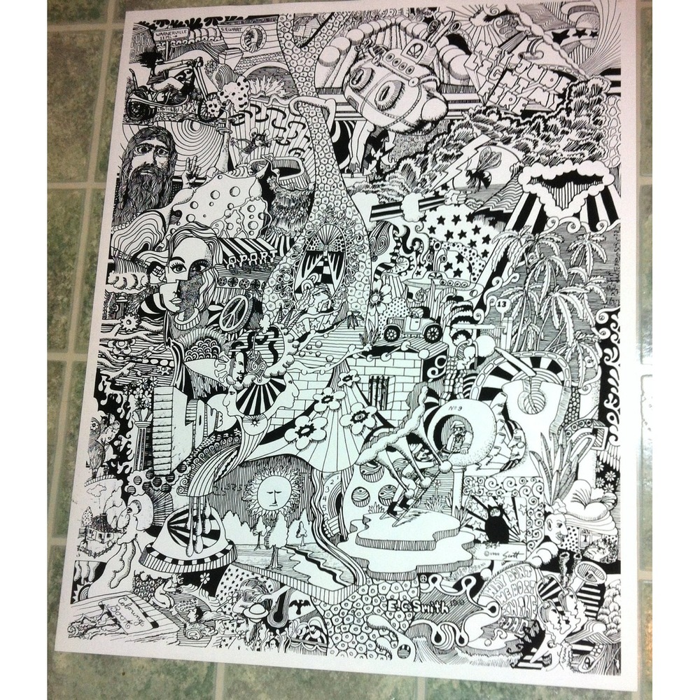 Hey Jude Vintage Coloring Poster The Beatles 1969 Hours of Fun For Baby Boomers